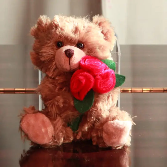 Mocha Bear With Roses