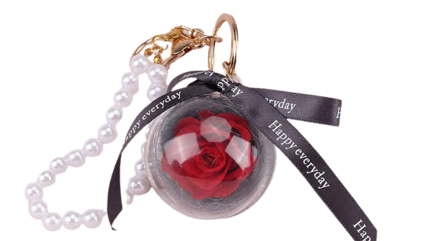 Pearl Rose Keychain