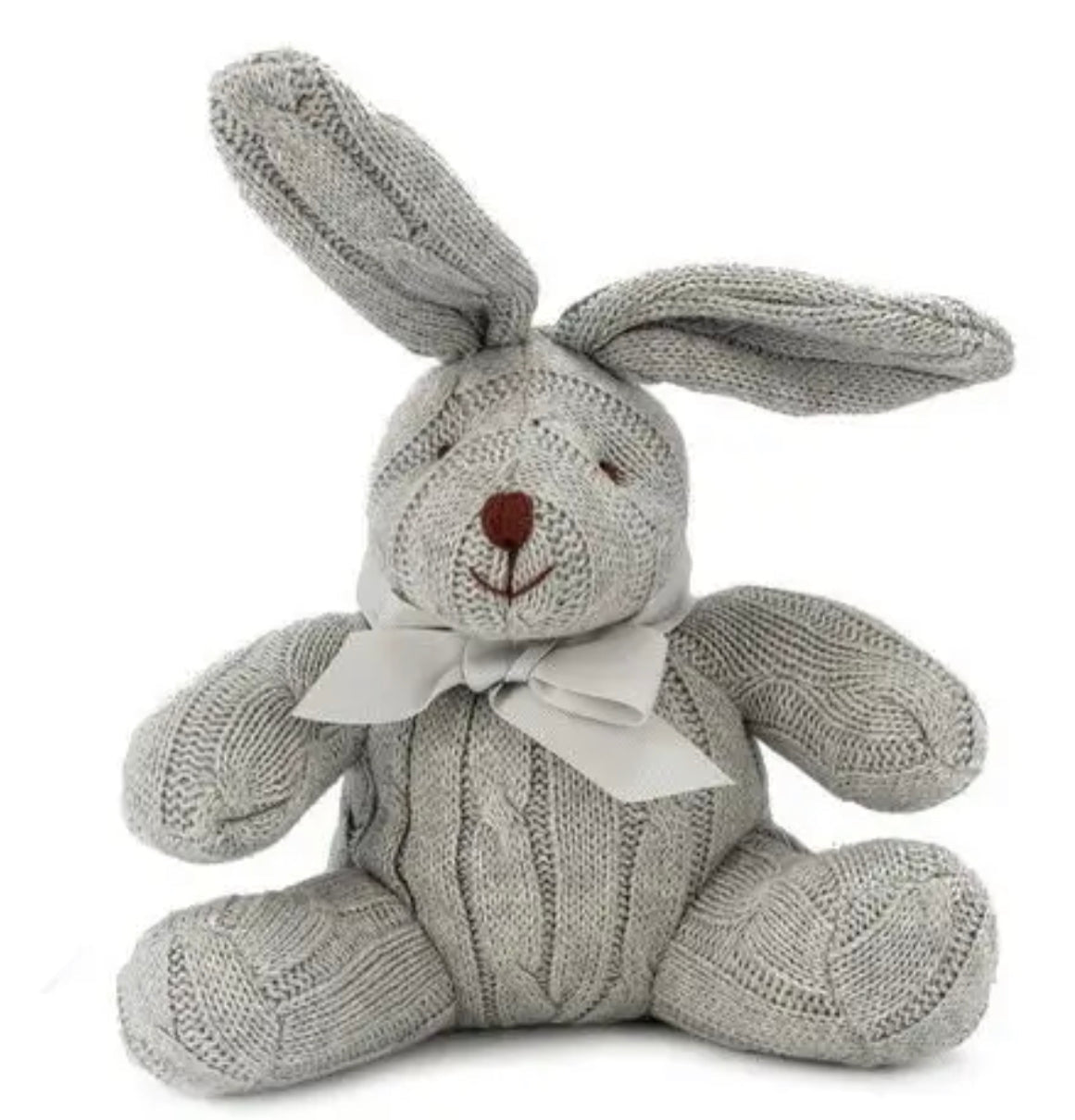 Gray Cable Knitted Bunny Small