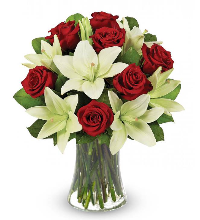 Lily and Rose Bouquet Vase